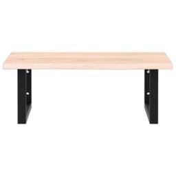 Berkfield Home Elegant Basin Shelf Wall Mounted Steel & Solid Wood Oak in Natural - thumbnail 4