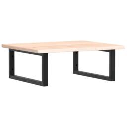 Berkfield Home Elegant Basin Shelf Wall Mounted Steel & Solid Wood Oak in Natural - thumbnail 3