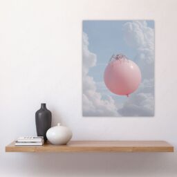 "Artery8 Cute Jumping Spider on a Floating Pink Balloon Wall Art Print - Size: W12"" x H16""" - thumbnail 4