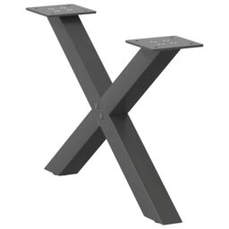 Berkfield Home Coffee Table Legs X-Shaped 2 pcs Anthracite 60x(30-31) cm Steel in Black - thumbnail 5
