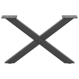 Berkfield Home Coffee Table Legs X-Shaped 2 pcs Anthracite 60x(30-31) cm Steel in Black - thumbnail 4