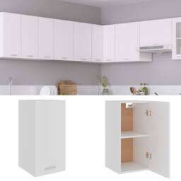 Berkfield Home Hanging Cabinet White 29.5x31x60 cm Engineered Wood - thumbnail 2