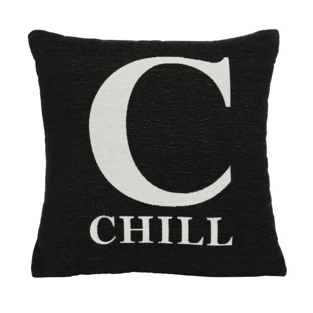 Orsina Chill Words Cushion in Black - image 1