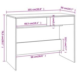 Berkfield Home Sturdy Desk Smoked Oak 101x50x76.5 cm Engineered Wood in Brown - thumbnail 8