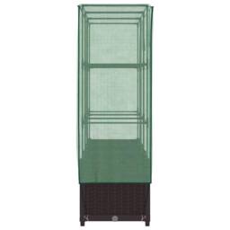 Berkfield Home Raised Bed with Greenhouse Cover Rattan Look 120x40x138 cm in Brown - Size: 120 x 40 x 138 cm - thumbnail 5