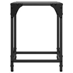Berkfield Home Coffee Tables with Black Glass Top 2 pcs 30x30x40 cm Steel - Size: 30 x 30 x 40 cm - thumbnail 4