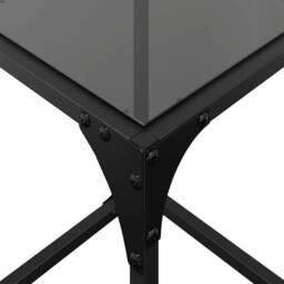 Berkfield Home Coffee Tables with Black Glass Top 2 pcs 30x30x40 cm Steel - Size: 30 x 30 x 40 cm - thumbnail 8