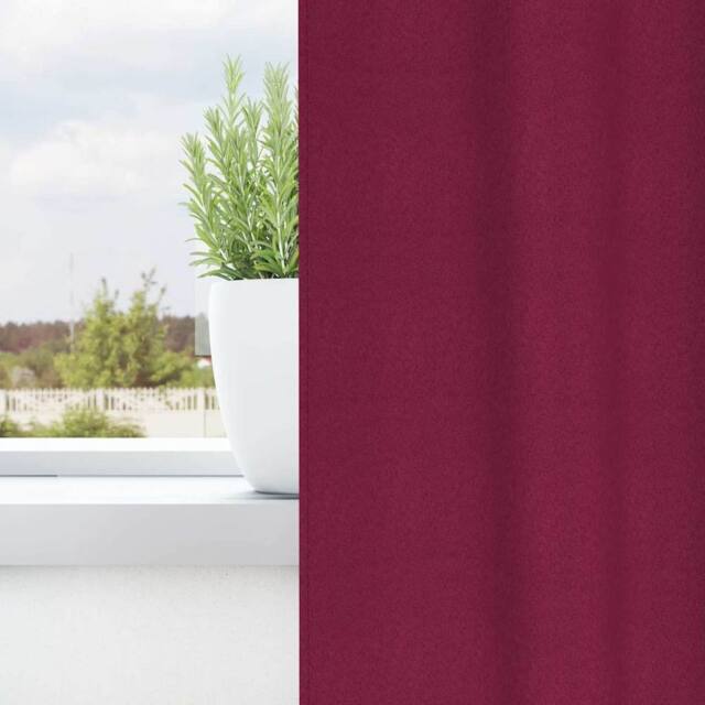 Berkfield Home Modern Curtains with Curtains 2 pcs Wine Red 245 x 140 cm Polyester - image 1