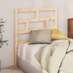 Berkfield Home Bed Headboard 106x4x100 cm Solid Wood Pine in Natural - Size: 106 x 4 x 100 cm - thumbnail 2