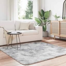 Berkfield Home Shaggy Rug High Pile NAVARRA Silver Grey 160x160 cm Polyester - Size: Medium - thumbnail 1
