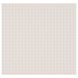 Berkfield Home Soft Weighted Blanket Light Cream 220x230 cm King 11 kg Fabric - thumbnail 1