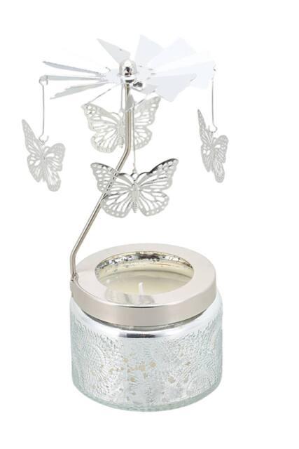 Garden Sanctuary Rotating Carousel Scented Candle in Silver - image 1