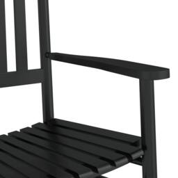 Berkfield Home Rocking Chair with Curved Seat Black Solid Wood Poplar - thumbnail 7
