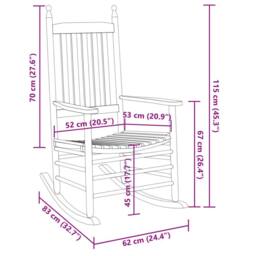 Berkfield Home Rocking Chair with Curved Seat Black Solid Wood Poplar - thumbnail 8