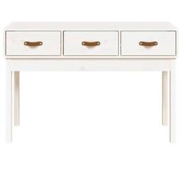 Berkfield Home Beautiful Console Table White 114x40x75 cm Solid Wood Pine - Size: 114 x 40 x 75 cm