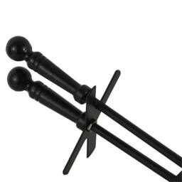 VOGREX Hearth Fireplace Steel Shovel Brush Set Fireside Coal Ash Tools in Black - thumbnail 4