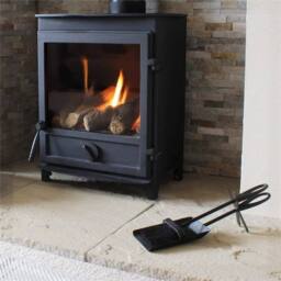 VOGREX Hearth Fireplace Steel Shovel Brush Set Fireside Coal Ash Tools in Black - thumbnail 6