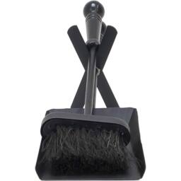 VOGREX Hearth Fireplace Steel Shovel Brush Set Fireside Coal Ash Tools in Black - thumbnail 3