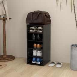 Berkfield Home Shoe Cabinet Black 31.5x35x70 cm Engineered Wood - thumbnail 3