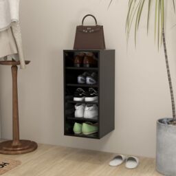 Berkfield Home Shoe Cabinet Black 31.5x35x70 cm Engineered Wood - thumbnail 1
