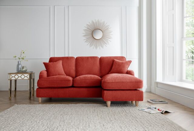 The Great Sofa Company Orla Right Hand Chaise Sofa Manhattan Charcoal in Terracotta - image 1