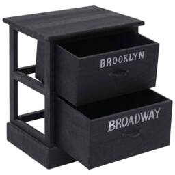 Berkfield Home Nightstands 2 pcs Black 38x28x45 cm Paulownia Wood - Size: 38 x 28 x 45 cm - thumbnail 4