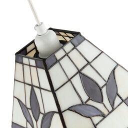 Happy Homewares Traditional Stained Glass Tiffany Square Pendant Lighting Shade in Purple - thumbnail 3