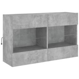 Berkfield Home TV Wall Cabinet with LED Lights Concrete Grey 98.5x30x60.5 cm - thumbnail 1