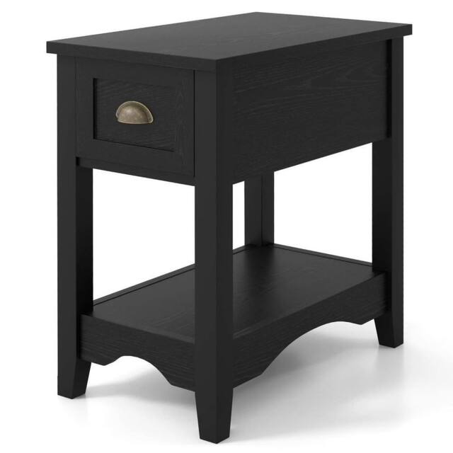 Kelvenix Side End Table Retro Side Table in Black - Size: 0.6m2 - image 1