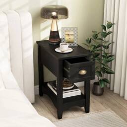 Kelvenix Side End Table Retro Side Table in Black - Size: 0.6m2 - thumbnail 5