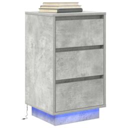 Berkfield Home Bedside Cabinet with LED Lights¬†Concrete Grey 38x34x65 cm - Size: 38 x 34 x 65 cm - thumbnail 5