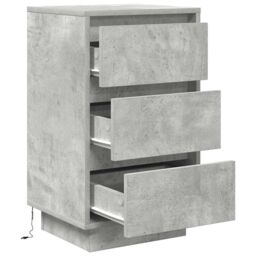 Berkfield Home Bedside Cabinet with LED Lights¬†Concrete Grey 38x34x65 cm - Size: 38 x 34 x 65 cm - thumbnail 6