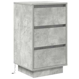 Berkfield Home Bedside Cabinet with LED Lights¬†Concrete Grey 38x34x65 cm - Size: 38 x 34 x 65 cm - thumbnail 3