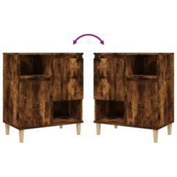 Berkfield Home Sideboard Smoked Oak 60x35x70 cm Engineered Wood in Brown - Size: 60 x 35 x 70 cm - thumbnail 8