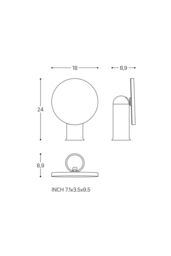 Cosmic Vanity Mirror Magnifying Mirror 5x Countertop Black Geyser Collection - thumbnail 7
