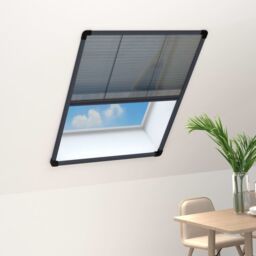 Berkfield Home Plisse Insect Screen for Windows Aluminium Anthracite 60x80cm in Black - Size: 60x80 cm
