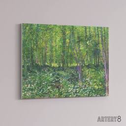 "Artery8 Vincent Van Gogh Trees & Undergrowth Canvas Wall Art Print - Size: W18"" x H24""" - thumbnail 2