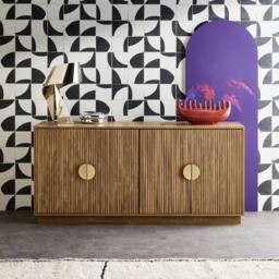sweeek 160cm exotic 4-door mango wood effect sideboard in Brown - thumbnail 4