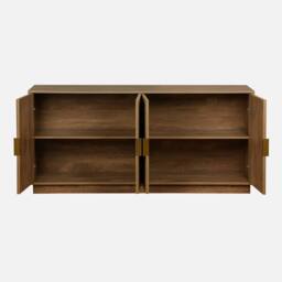 sweeek 160cm exotic 4-door mango wood effect sideboard in Brown - thumbnail 2