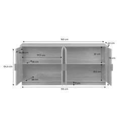 sweeek 160cm exotic 4-door mango wood effect sideboard in Brown - thumbnail 5