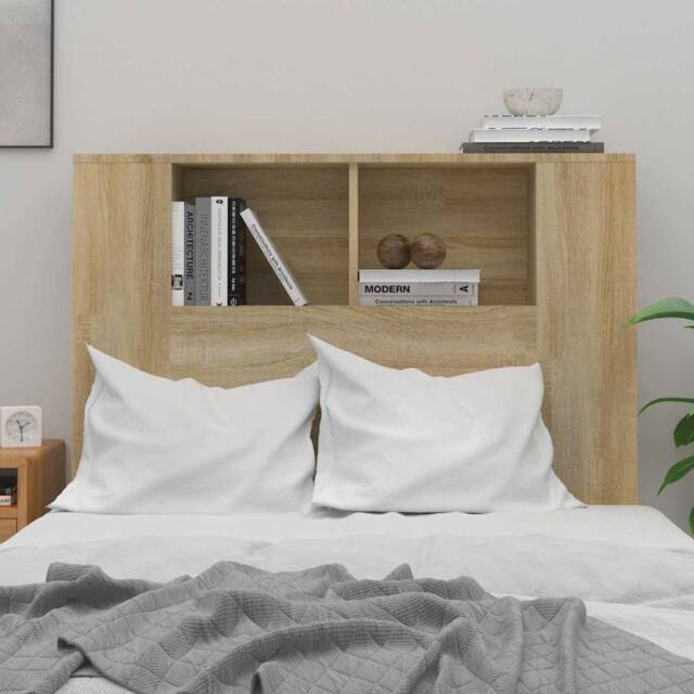 Berkfield Home Headboard Cabinet Sonoma Oak 100x18.5x104.5 cm in Brown - image 1