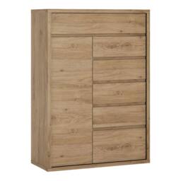 Wyld Haus Athens Natural Oak Effect 1 Door 6 Drawer Storage Chest - thumbnail 2