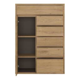 Wyld Haus Athens Natural Oak Effect 1 Door 6 Drawer Storage Chest - thumbnail 4