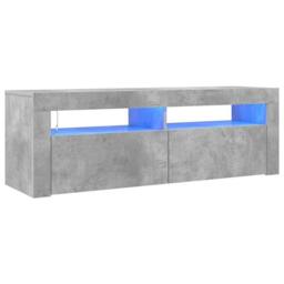 Berkfield Home TV Cabinet with LED Lights Concrete Grey 120x35x40 cm - Size: 120 x 35 x 40 cm - thumbnail 1