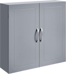 VASAGLE Wall Mounted Bathroom Cabinet with Adjustable Shelves in Grey - thumbnail 6