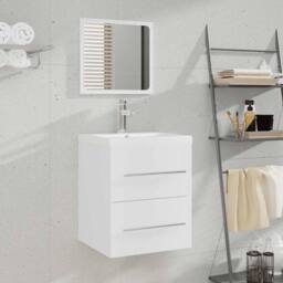 Berkfield Home Bathroom Cabinet with Mirror White 41x38.5x48 cm Engineered Wood - thumbnail 2