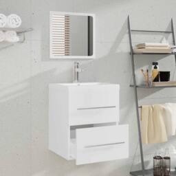 Berkfield Home Bathroom Cabinet with Mirror White 41x38.5x48 cm Engineered Wood - thumbnail 3