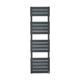 Bathroom Kingdom Queenstown Anthracite Designer Flat Panel Heated Towel Rail 1600x450mm in Grey - thumbnail 1