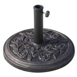 OUTSUNNY 9kg Garden Parasol Base, Round Resin Sun Umbrella Base, Bronze - thumbnail 2