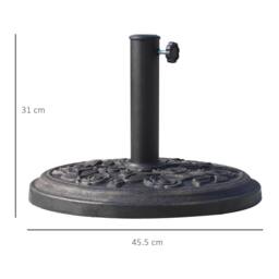 OUTSUNNY 9kg Garden Parasol Base, Round Resin Sun Umbrella Base, Bronze - thumbnail 3